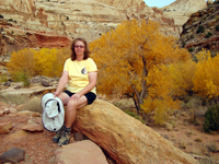 Susan Darger hiking in Capitol Reef National Park