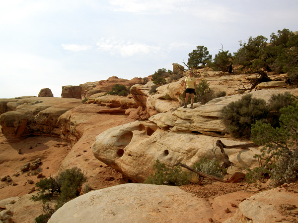 Susan Darger hiking to Navajo Knobs in Capitol Reef National Park