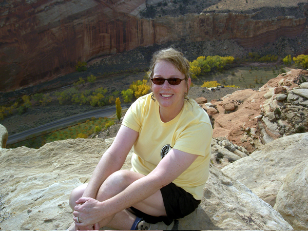 Susan Darger hiking to Navajo Knobs in Capitol Reef National Park